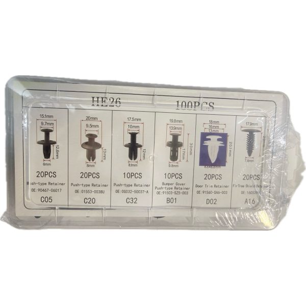100PCS boxed buckle through nails