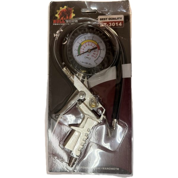 Gas filling nozzle with pressure gauge