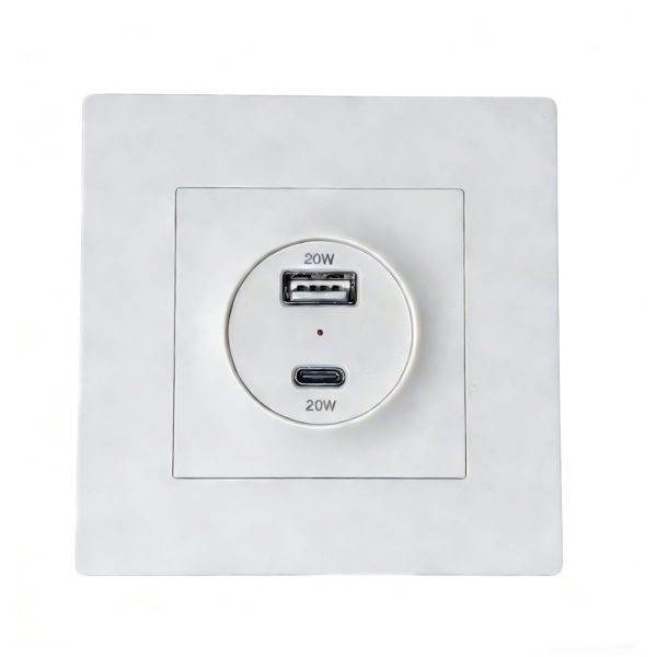 86-type 20W dual-port USB fast charging wall socket module